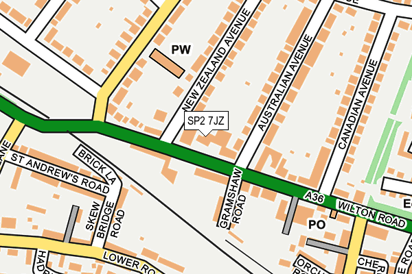SP2 7JZ map - OS OpenMap – Local (Ordnance Survey) SP2 7JZ map - OS OpenMap – Local (Ordnance Survey)