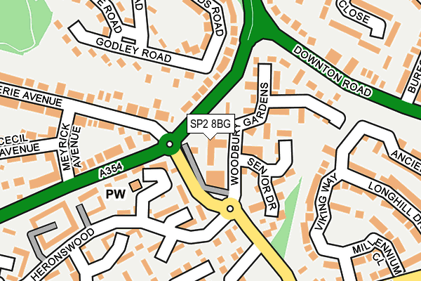 SP2 8BG map - OS OpenMap – Local (Ordnance Survey) SP2 8BG map - OS OpenMap – Local (Ordnance Survey)