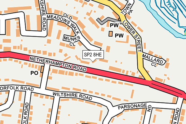 SP2 8HE map - OS OpenMap – Local (Ordnance Survey) SP2 8HE map - OS OpenMap – Local (Ordnance Survey)