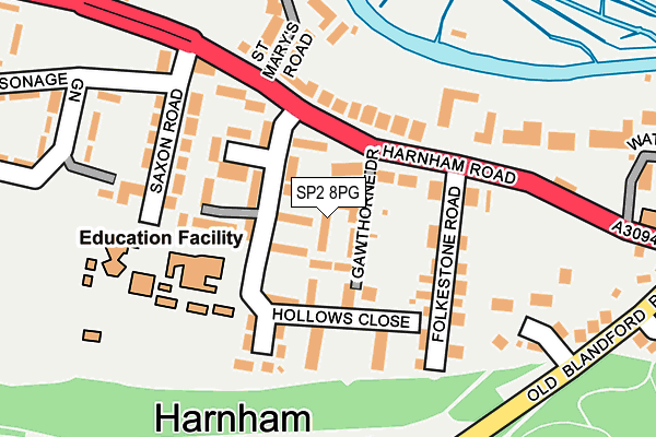 SP2 8PG map - OS OpenMap – Local (Ordnance Survey) SP2 8PG map - OS OpenMap – Local (Ordnance Survey)