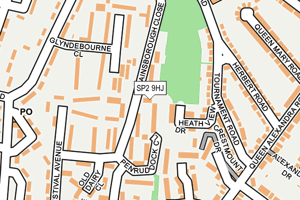 SP2 9HJ map - OS OpenMap – Local (Ordnance Survey) SP2 9HJ map - OS OpenMap – Local (Ordnance Survey)