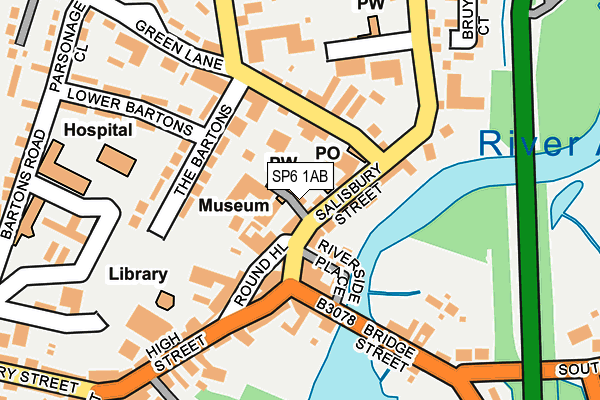 SP6 1AB map - OS OpenMap – Local (Ordnance Survey) SP6 1AB map - OS OpenMap – Local (Ordnance Survey)