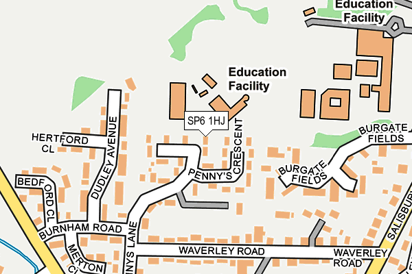 SP6 1HJ map - OS OpenMap – Local (Ordnance Survey) SP6 1HJ map - OS OpenMap – Local (Ordnance Survey)