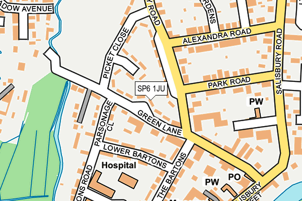 SP6 1JU map - OS OpenMap – Local (Ordnance Survey) SP6 1JU map - OS OpenMap – Local (Ordnance Survey)