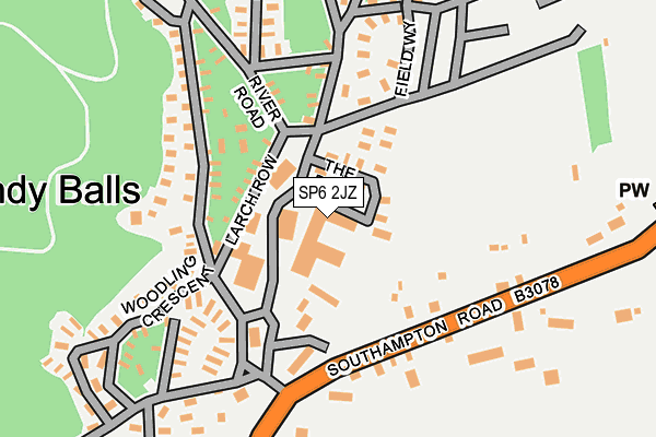 SP6 2JZ map - OS OpenMap – Local (Ordnance Survey) SP6 2JZ map - OS OpenMap – Local (Ordnance Survey)