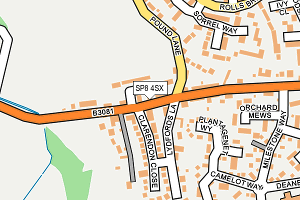 SP8 4SX map - OS OpenMap – Local (Ordnance Survey) SP8 4SX map - OS OpenMap – Local (Ordnance Survey)