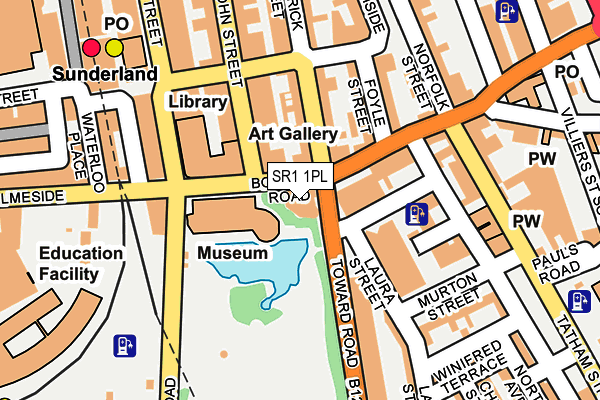 SR1 1PL map - OS OpenMap – Local (Ordnance Survey) SR1 1PL map - OS OpenMap – Local (Ordnance Survey)