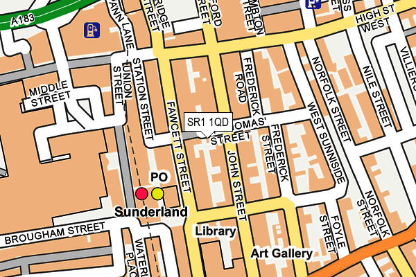 SR1 1QD map - OS OpenMap – Local (Ordnance Survey) SR1 1QD map - OS OpenMap – Local (Ordnance Survey)