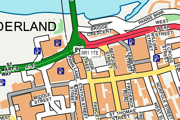 SR1 1TE map - OS OpenMap – Local (Ordnance Survey) SR1 1TE map - OS OpenMap – Local (Ordnance Survey)