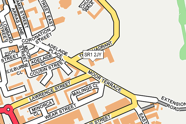 SR1 2JY map - OS OpenMap – Local (Ordnance Survey) SR1 2JY map - OS OpenMap – Local (Ordnance Survey)