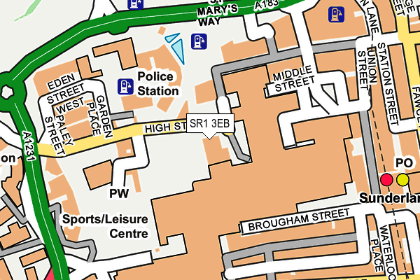 SR1 3EB map - OS OpenMap – Local (Ordnance Survey) SR1 3EB map - OS OpenMap – Local (Ordnance Survey)