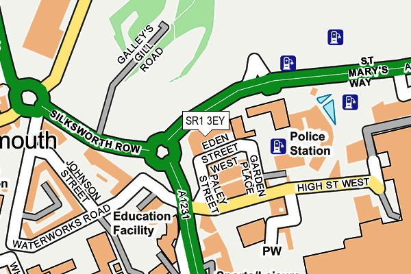 SR1 3EY map - OS OpenMap – Local (Ordnance Survey) SR1 3EY map - OS OpenMap – Local (Ordnance Survey)