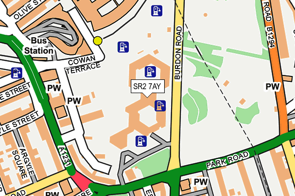 SR2 7AY map - OS OpenMap – Local (Ordnance Survey) SR2 7AY map - OS OpenMap – Local (Ordnance Survey)