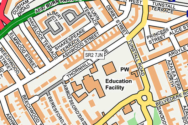 SR2 7JN map - OS OpenMap – Local (Ordnance Survey) SR2 7JN map - OS OpenMap – Local (Ordnance Survey)