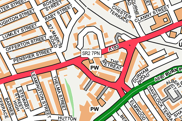 SR2 7PN map - OS OpenMap – Local (Ordnance Survey)