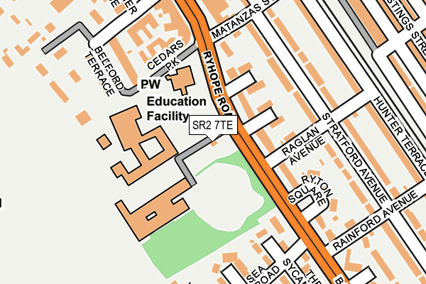 SR2 7TE map - OS OpenMap – Local (Ordnance Survey) SR2 7TE map - OS OpenMap – Local (Ordnance Survey)