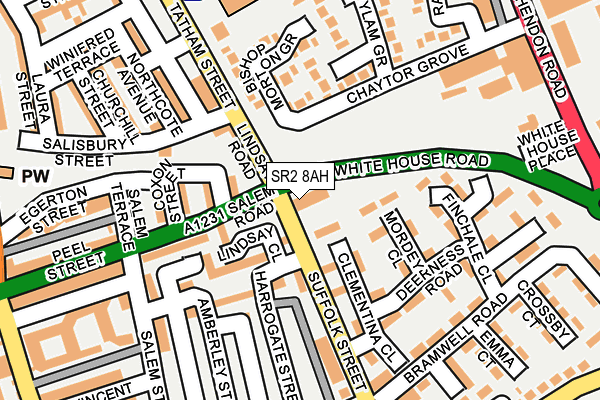 SR2 8AH map - OS OpenMap – Local (Ordnance Survey) SR2 8AH map - OS OpenMap – Local (Ordnance Survey)