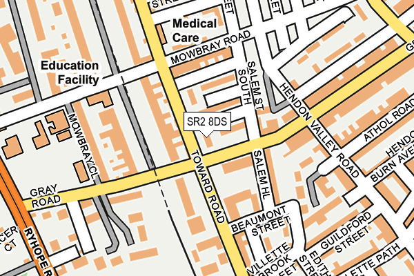 SR2 8DS map - OS OpenMap – Local (Ordnance Survey) SR2 8DS map - OS OpenMap – Local (Ordnance Survey)