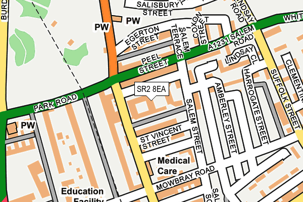 SR2 8EA map - OS OpenMap – Local (Ordnance Survey) SR2 8EA map - OS OpenMap – Local (Ordnance Survey)