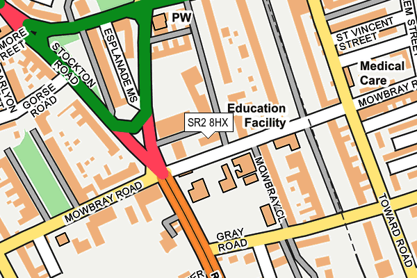 SR2 8HX map - OS OpenMap – Local (Ordnance Survey) SR2 8HX map - OS OpenMap – Local (Ordnance Survey)