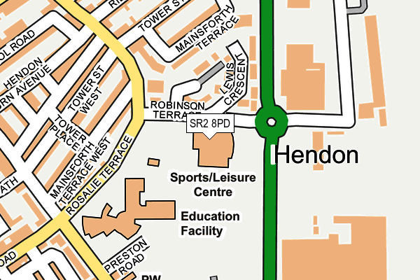 SR2 8PD map - OS OpenMap – Local (Ordnance Survey) SR2 8PD map - OS OpenMap – Local (Ordnance Survey)