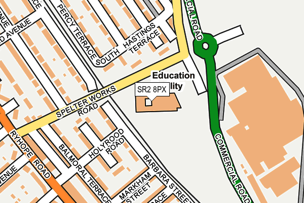 SR2 8PX map - OS OpenMap – Local (Ordnance Survey) SR2 8PX map - OS OpenMap – Local (Ordnance Survey)