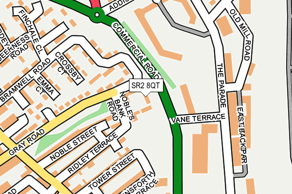 SR2 8QT map - OS OpenMap – Local (Ordnance Survey)