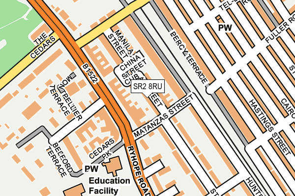 SR2 8RU map - OS OpenMap – Local (Ordnance Survey) SR2 8RU map - OS OpenMap – Local (Ordnance Survey)