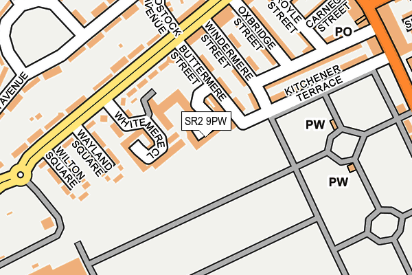 SR2 9PW map - OS OpenMap – Local (Ordnance Survey) SR2 9PW map - OS OpenMap – Local (Ordnance Survey)
