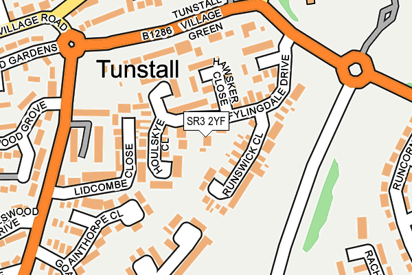 SR3 2YF map - OS OpenMap – Local (Ordnance Survey)