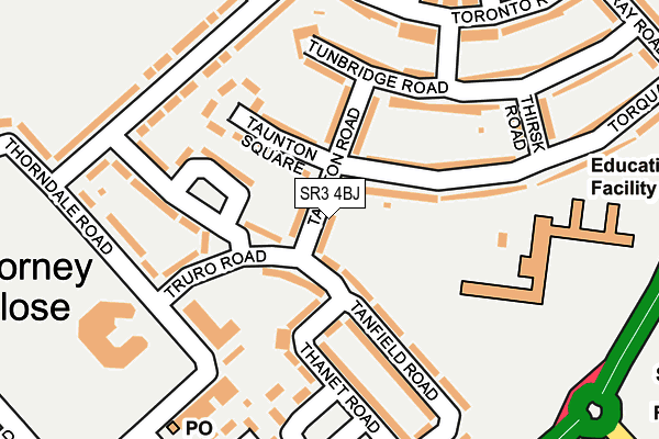 SR3 4BJ map - OS OpenMap – Local (Ordnance Survey) SR3 4BJ map - OS OpenMap – Local (Ordnance Survey)