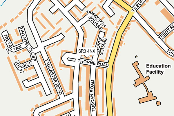 SR3 4NX map - OS OpenMap – Local (Ordnance Survey) SR3 4NX map - OS OpenMap – Local (Ordnance Survey)