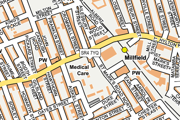 SR4 7YQ map - OS OpenMap – Local (Ordnance Survey)