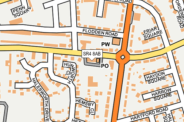 SR4 8AB map - OS OpenMap – Local (Ordnance Survey) SR4 8AB map - OS OpenMap – Local (Ordnance Survey)