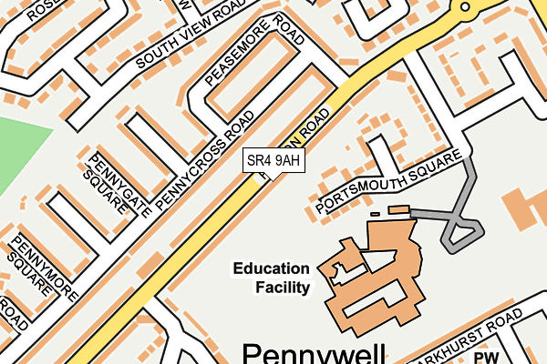 SR4 9AH map - OS OpenMap – Local (Ordnance Survey)