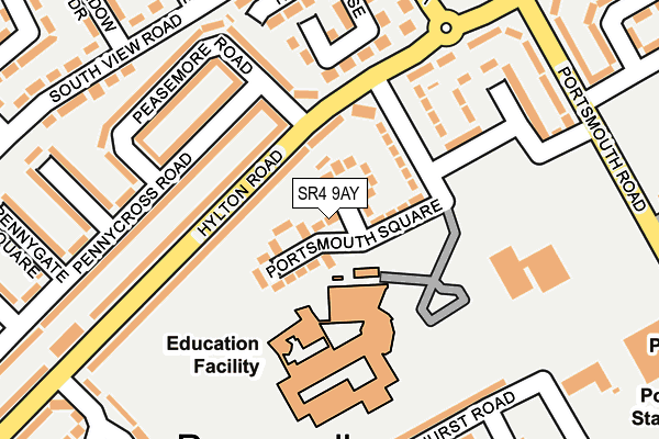 SR4 9AY map - OS OpenMap – Local (Ordnance Survey)