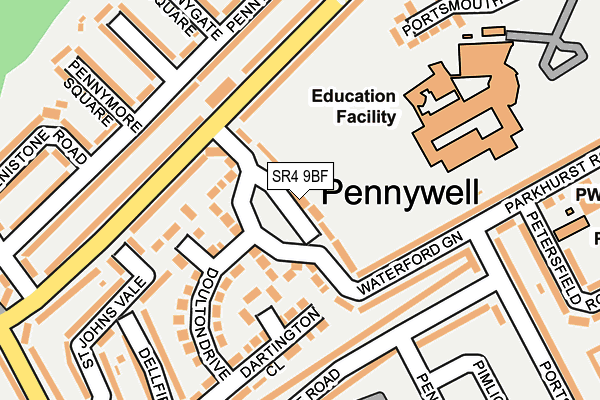 SR4 9BF map - OS OpenMap – Local (Ordnance Survey)