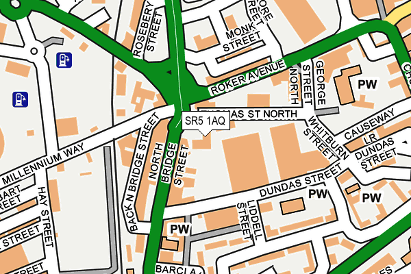SR5 1AQ map - OS OpenMap – Local (Ordnance Survey) SR5 1AQ map - OS OpenMap – Local (Ordnance Survey)
