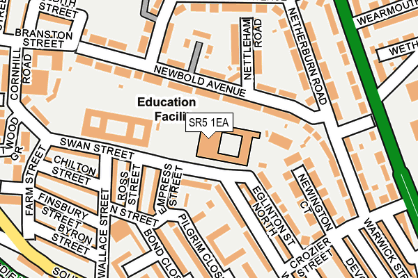 SR5 1EA map - OS OpenMap – Local (Ordnance Survey) SR5 1EA map - OS OpenMap – Local (Ordnance Survey)