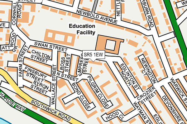SR5 1EW map - OS OpenMap – Local (Ordnance Survey) SR5 1EW map - OS OpenMap – Local (Ordnance Survey)
