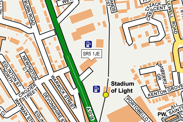 SR5 1JE map - OS OpenMap – Local (Ordnance Survey) SR5 1JE map - OS OpenMap – Local (Ordnance Survey)