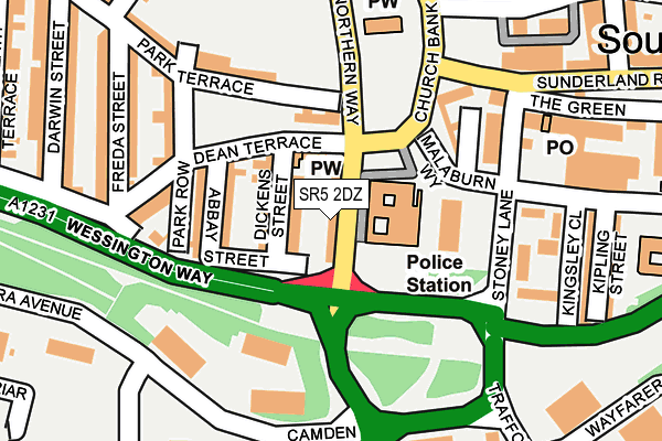 SR5 2DZ map - OS OpenMap – Local (Ordnance Survey) SR5 2DZ map - OS OpenMap – Local (Ordnance Survey)