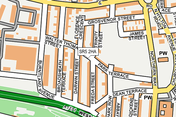 SR5 2HA map - OS OpenMap – Local (Ordnance Survey) SR5 2HA map - OS OpenMap – Local (Ordnance Survey)