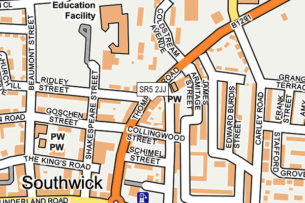 SR5 2JJ map - OS OpenMap – Local (Ordnance Survey) SR5 2JJ map - OS OpenMap – Local (Ordnance Survey)