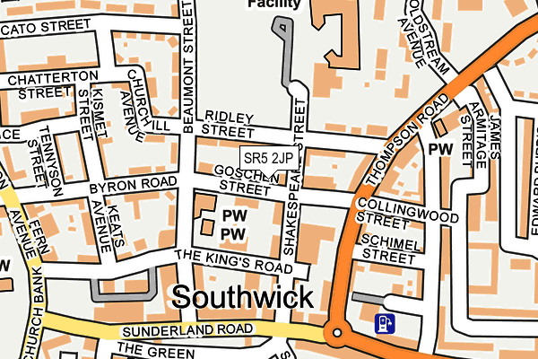 SR5 2JP map - OS OpenMap – Local (Ordnance Survey)