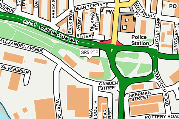 SR5 2TF map - OS OpenMap – Local (Ordnance Survey) SR5 2TF map - OS OpenMap – Local (Ordnance Survey)