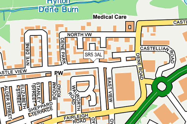 SR5 3AL map - OS OpenMap – Local (Ordnance Survey)