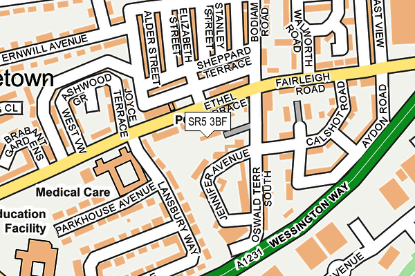 SR5 3BF map - OS OpenMap – Local (Ordnance Survey) SR5 3BF map - OS OpenMap – Local (Ordnance Survey)