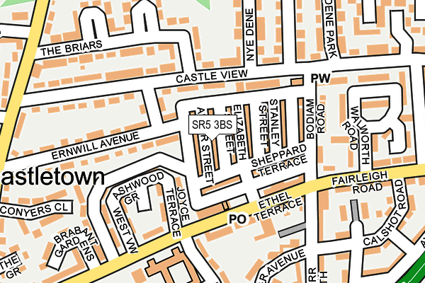 SR5 3BS map - OS OpenMap – Local (Ordnance Survey)