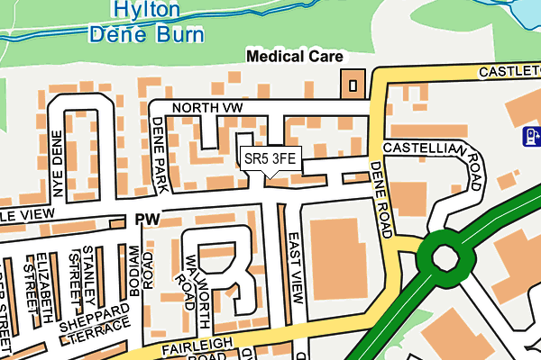 SR5 3FE map - OS OpenMap – Local (Ordnance Survey)